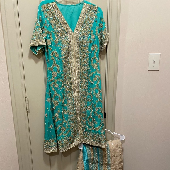 Dresses & Skirts - Shalwar Kameez Blue With purse clutch wedding dress